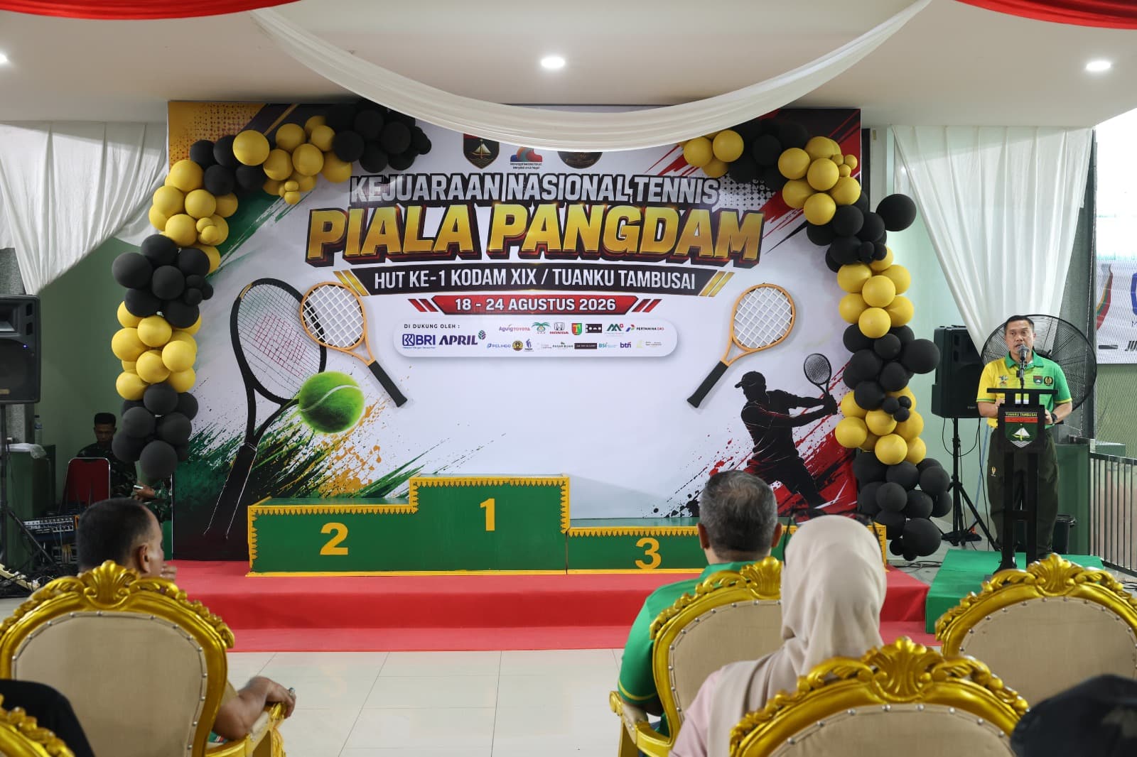 Pangdam XIX Tuanku Tambusai Tutup Kejurnas Tenis Piala Pangdam, Sportivitas Jadi Penegasan